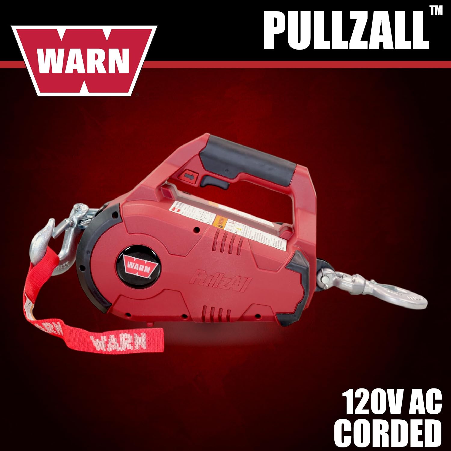 رافعة كهربائية WARN PullzAll تعمل بجهد 120 فولت (تيار متردد) وبسعة نصف طن (1000 رطل)