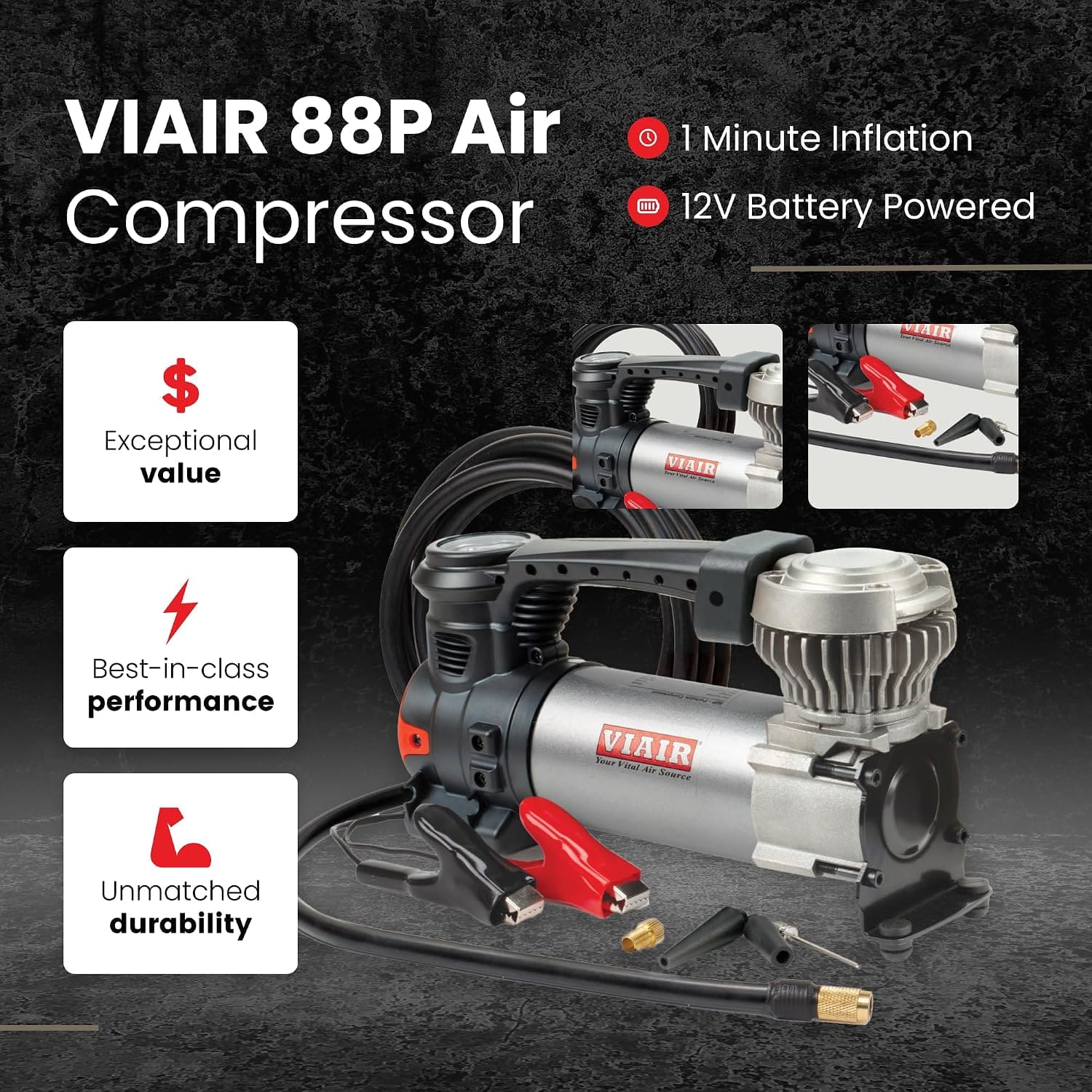 منفاخ الإطارات المحمول VIAIR 88P منفاخ الإطارات المحمول VIAIR 88P